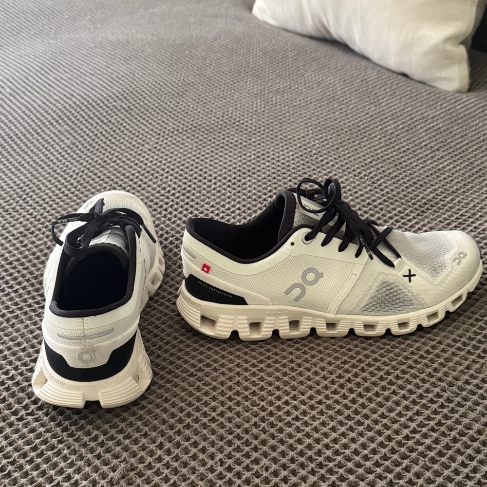 On Running Black and White Athletic Shoes